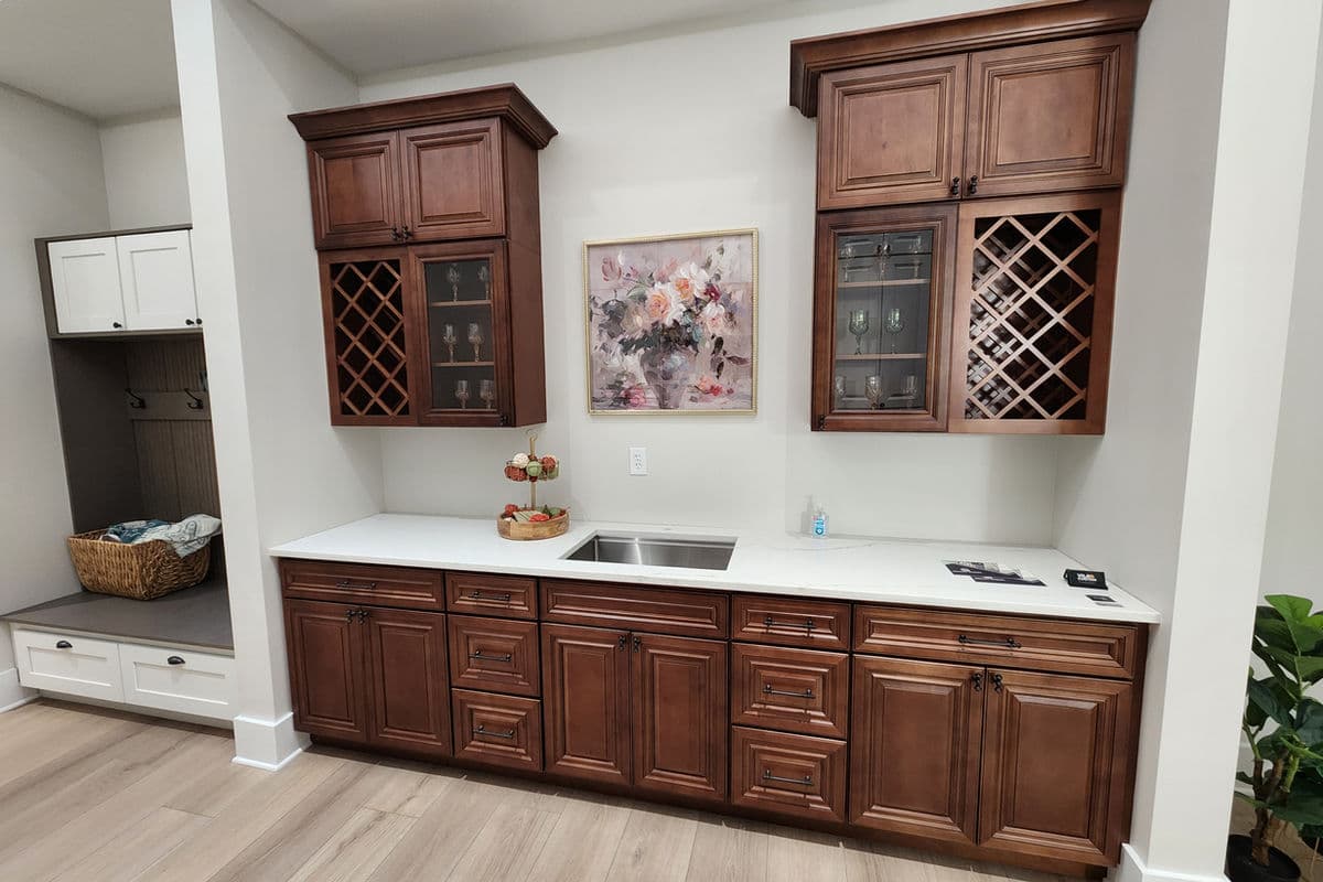 DL Cabinetry Dark Caramel cabinets